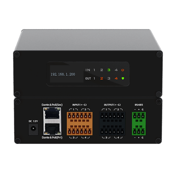 Dante 4 in 4 Out Network Audio Prosessori Box